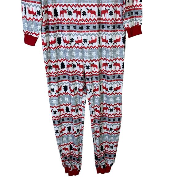 NWT PatPat One Piece Pajamas Mens M Red Moose Fair Isle Christmas Funny Novelty - Picture 5 of 8